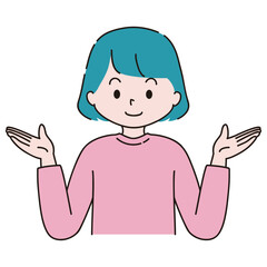 両方を示す女性