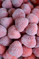 冷凍した苺、冷凍いちご、冷凍イチゴ、冷凍フルーツ、冷凍野菜