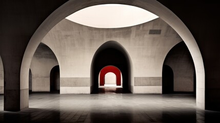 Composition from ancient arches. AI generation 