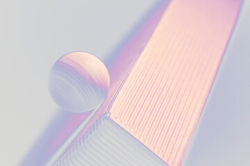 dimensional compositions of geometric shapes concept. wooden circle on texture box. copy space....