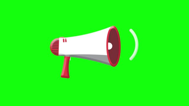 loudspeaker, loudspeaker toa greenscreen announcement notification animation