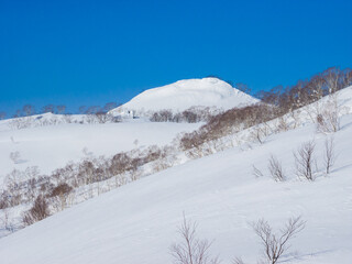 Fototapeta na wymiar Mountains covered with fresh snow (Niseko, Hokkaido, Japan)