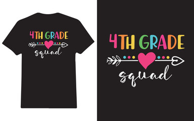 4th grade squad back-to-school t-shirt design
