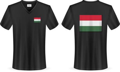 T-shirt with Hungary flag