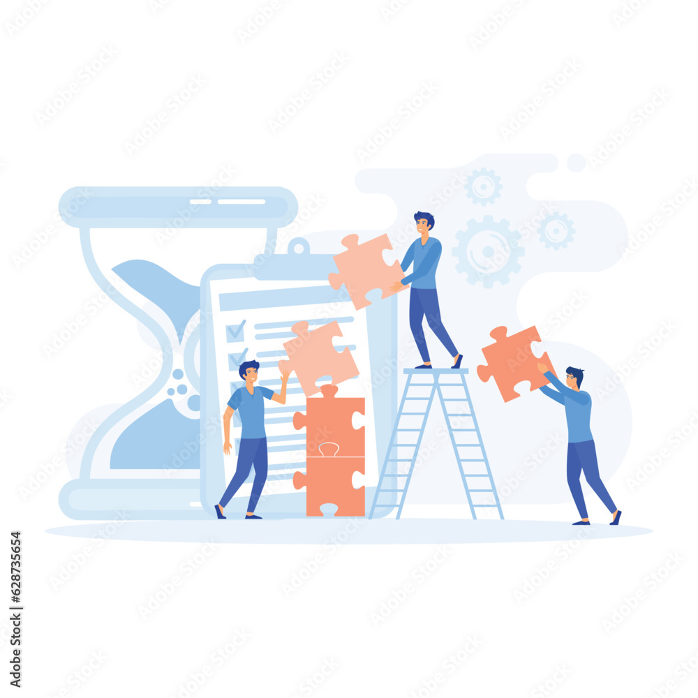 Poster project delivery concept. project management. business process and planning, workflow organization. 