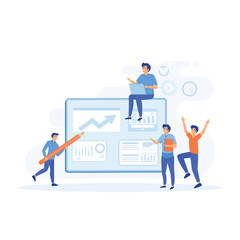 agile project management concept, Work flow organization. Office work and time management. flat vector modern illustration