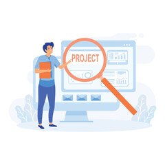 Project tracking concept, development and scheduling. Task completion or progression monitoring, flat vector modern illustration   