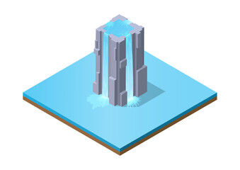 Isometric rocky mountain