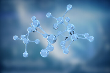 Digital png illustration of molecular structure on transparent background