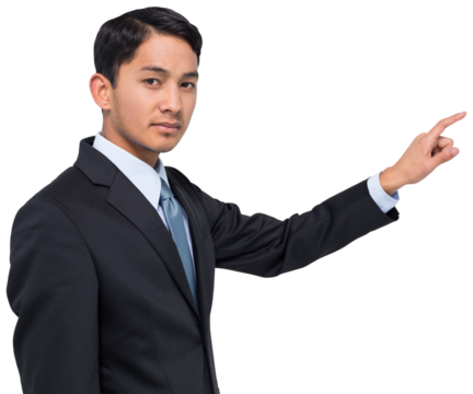 Digital png photo of biracial man on transparent background