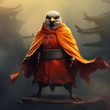 bird as a Shaolin monk