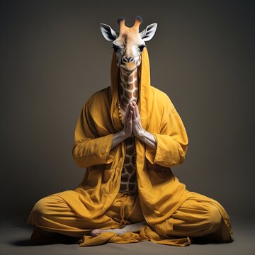 giraffe as a Shaolin monk
