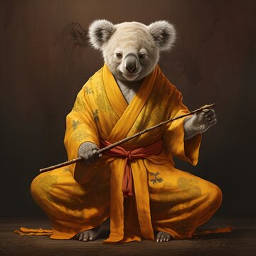 Koala as a Shaolin monk