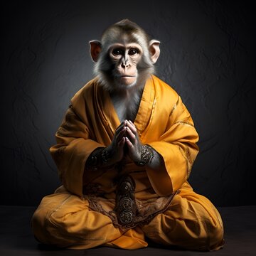 monkey as a Shaolin monk