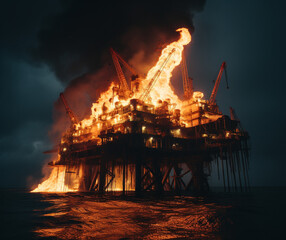 Battling the Blaze: Offshore Oil Rig in Crisis, Generative AI