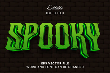 Spooky cracked halloween 3d vector text effect