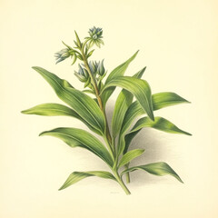 Fototapeta premium A botanical illustration of a plant community. generative ai.