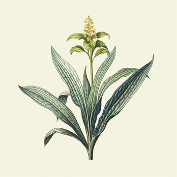 A botanical illustration of a plant community. generative ai.