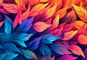 abstract background of colourful leaves