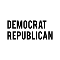 Digital png illustration of democrat republican text on transparent background