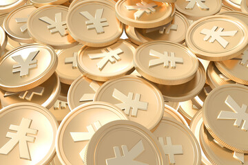 Digital png illustration of golden coins on transparent background