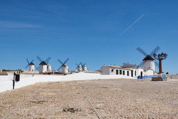 windmills in the village of campo de criptana