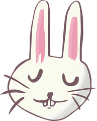 Obraz premium Digital png illustration of face of rabbit on transparent background