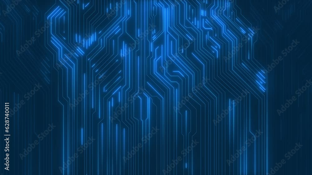 Poster computer ai chip cpu circuit board futuristic motherboard circuit graphic 4k background. printed boa