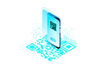 QR App Isometric Concept Landing Page