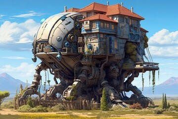 足のある家,Generative AI AI画像