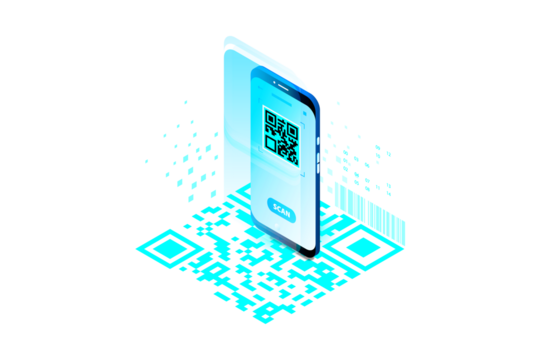 QR App Isometric Concept Landing Page