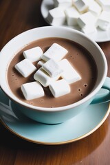 Fototapeta na wymiar cup of hot chocolate with marshmallows
