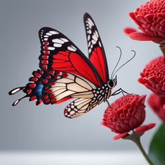 Butterflies fly perched on beautiful