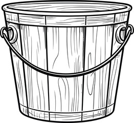 Bucket coloring pages vector animals