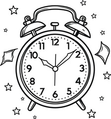 Clock coloring pages vector animals