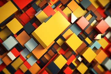 Fototapeta premium 3D Render Colorful Retro Vintage Abstract Remix Design Background
