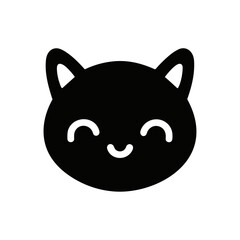 Cute Smile Cat Face Logo Icon