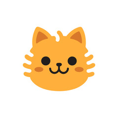 Cute Smile Cat Face Logo Icon