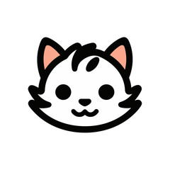 Cute Smile Cat Face Logo Icon