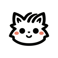 Obraz premium Cute Smile Cat Face Logo Icon