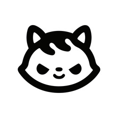 Cute Smile Cat Face Logo Icon
