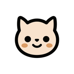 Cute Smile Cat Face Logo Icon