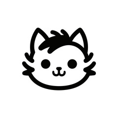 Cute Smile Cat Face Logo Icon