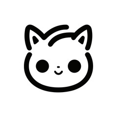 Cute Smile Cat Face Logo Icon