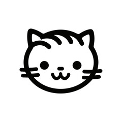 Cute Smile Cat Face Logo Icon