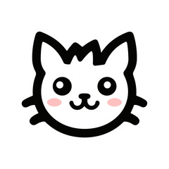 Cute Smile Cat Face Logo Icon