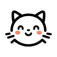 Cute Smile Cat Face Logo Icon