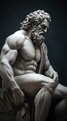 An imposing Greek statue, testament to ancient Hellenic art and culture. Generative AI