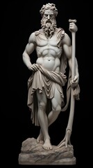 Naklejka premium An imposing Greek statue, testament to ancient Hellenic art and culture. Generative AI