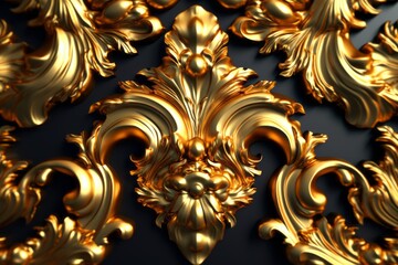3D Render Intricate Baroque Unique Texture Background